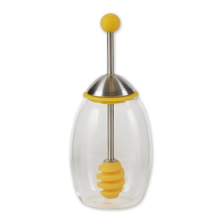 Rsvp International Honey Jar With Silicone Dipper - Yellow POOH-2